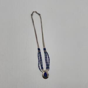 Sterling Silver azurite malachite necklace